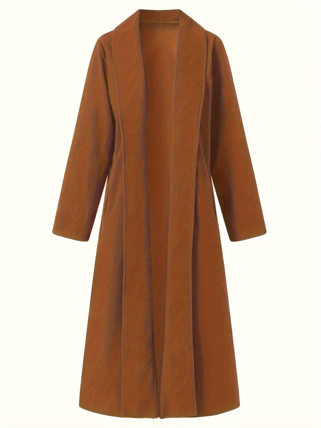 Gunnhild | Dame Lang Frakke Åben Front - Olive Green - Image 28