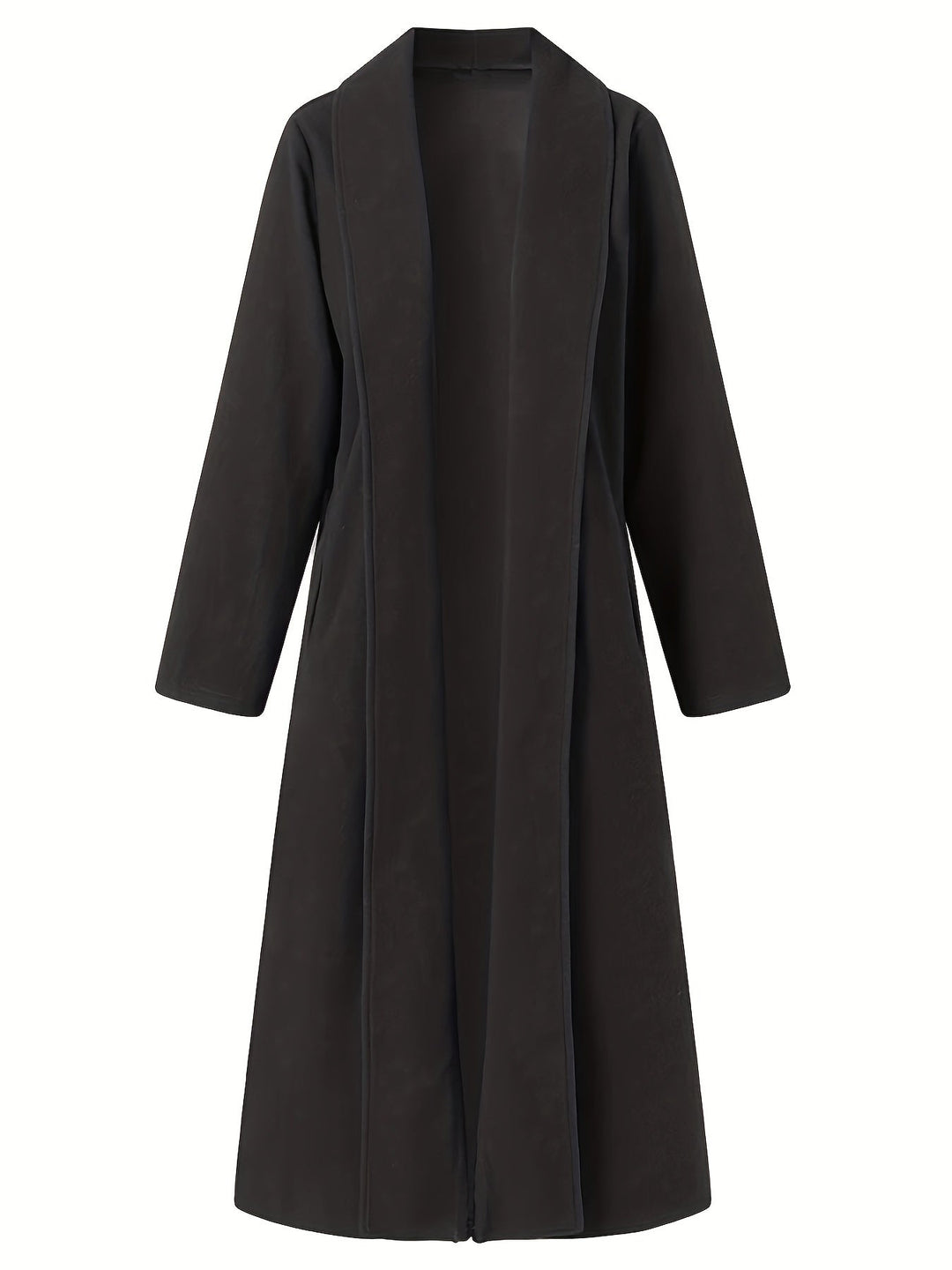 Gunnhild | Dame Lang Frakke Åben Front - Olive Green - Image 8
