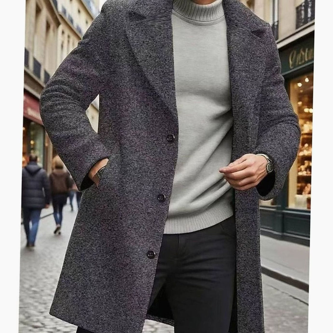 Halvard | Herre Klassisk Langfrakke - Dark Grey - Image 1