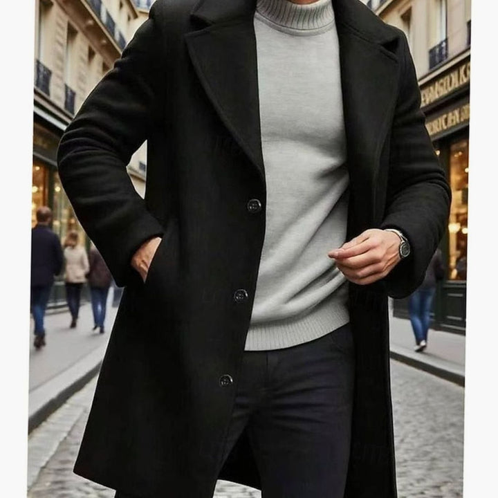 Halvard | Herre Klassisk Langfrakke - Dark Grey - Image 2