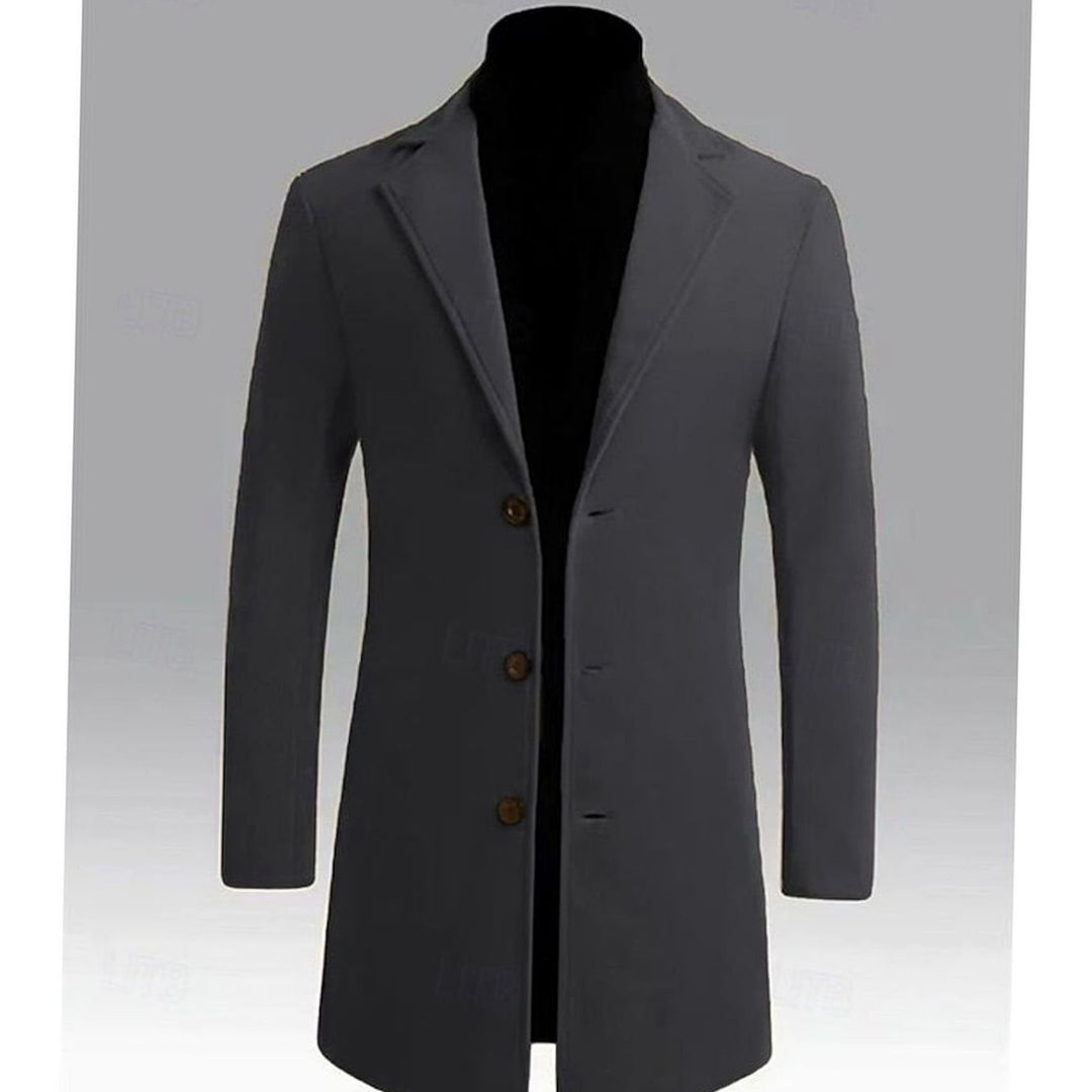 Halvard | Herre Klassisk Langfrakke - Dark Grey - Image 4