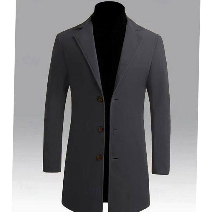 Halvard | Herre Klassisk Langfrakke - Dark Grey - Image 4
