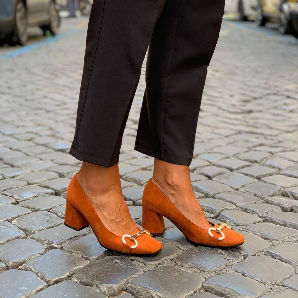 Halvgwen | Dame Blokhæl Pumps Kvadratisk Tå - Purple - Image 2