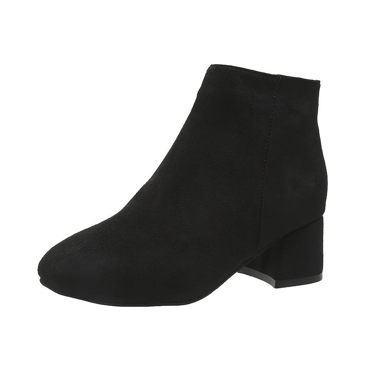 Halvild | Dame Ankelstøvletter med Blokhæl - Black - Image 6