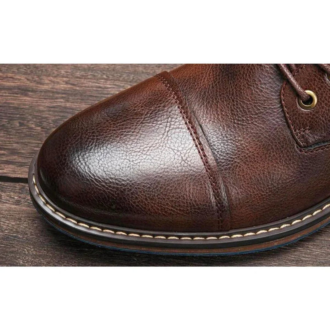 Halvorn | Herre Ankelstøvler I Læder Med Cap-Toe - Brown - Image 3