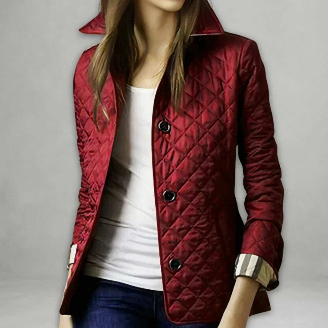 Hedvig | Dame Quiltet Vinterjakke - Burgundy - Image 1