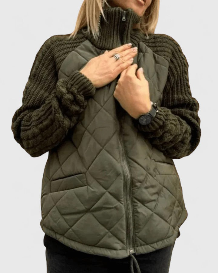 Ingeborg | Dame Vinterjakke med Strikærmer - Image 4
