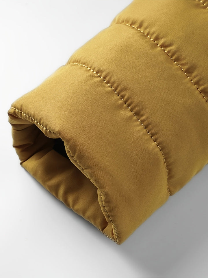 Konrad | Herre Vinterjakke Let Steppjakke - Mustard - Image 7
