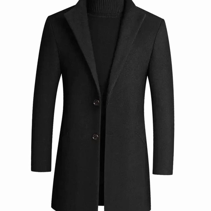 Leander | Herre Uldfrakke Slim Fit Notch-Lapel - Burgundy - Image 2