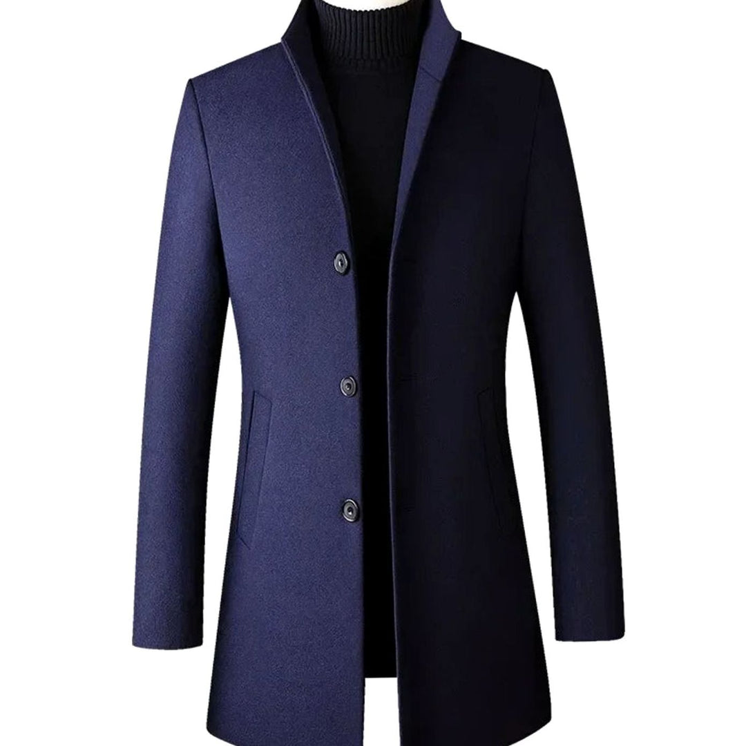 Leander | Herre Uldfrakke Slim Fit Notch-Lapel - Burgundy - Image 3