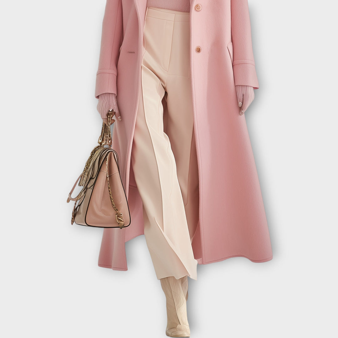 Leonora | Dame Lang Vinterjakke Skræddersyet Snit - Pink - Image 2