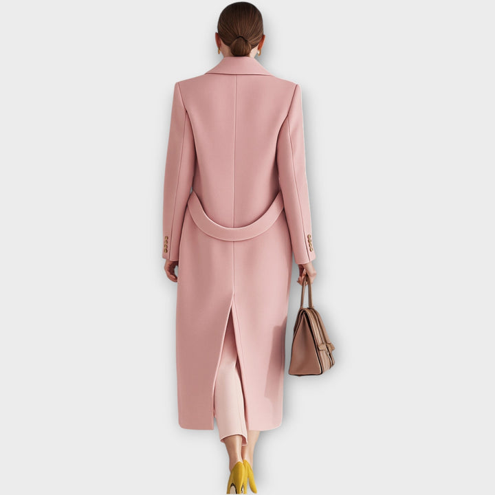 Leonora | Dame Lang Vinterjakke Skræddersyet Snit - Pink - Image 3
