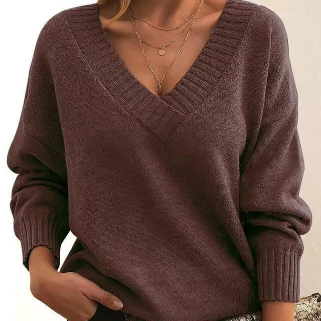 Lisbeth | Dame Striktrøje V-hals Pullover - Black - Image 12