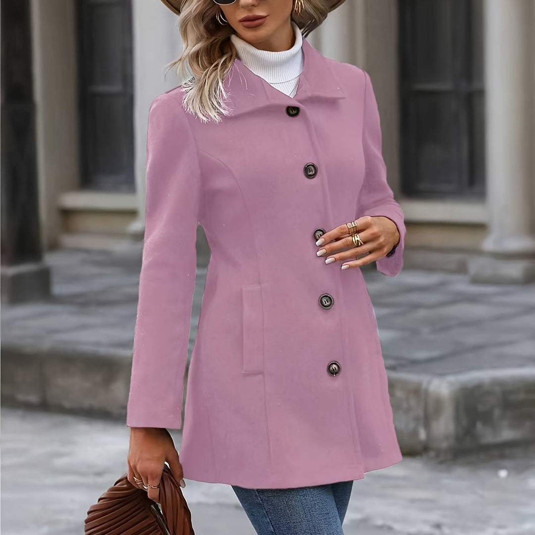 Livana | Dame Enkeltradet Frakke - Pink - Image 1