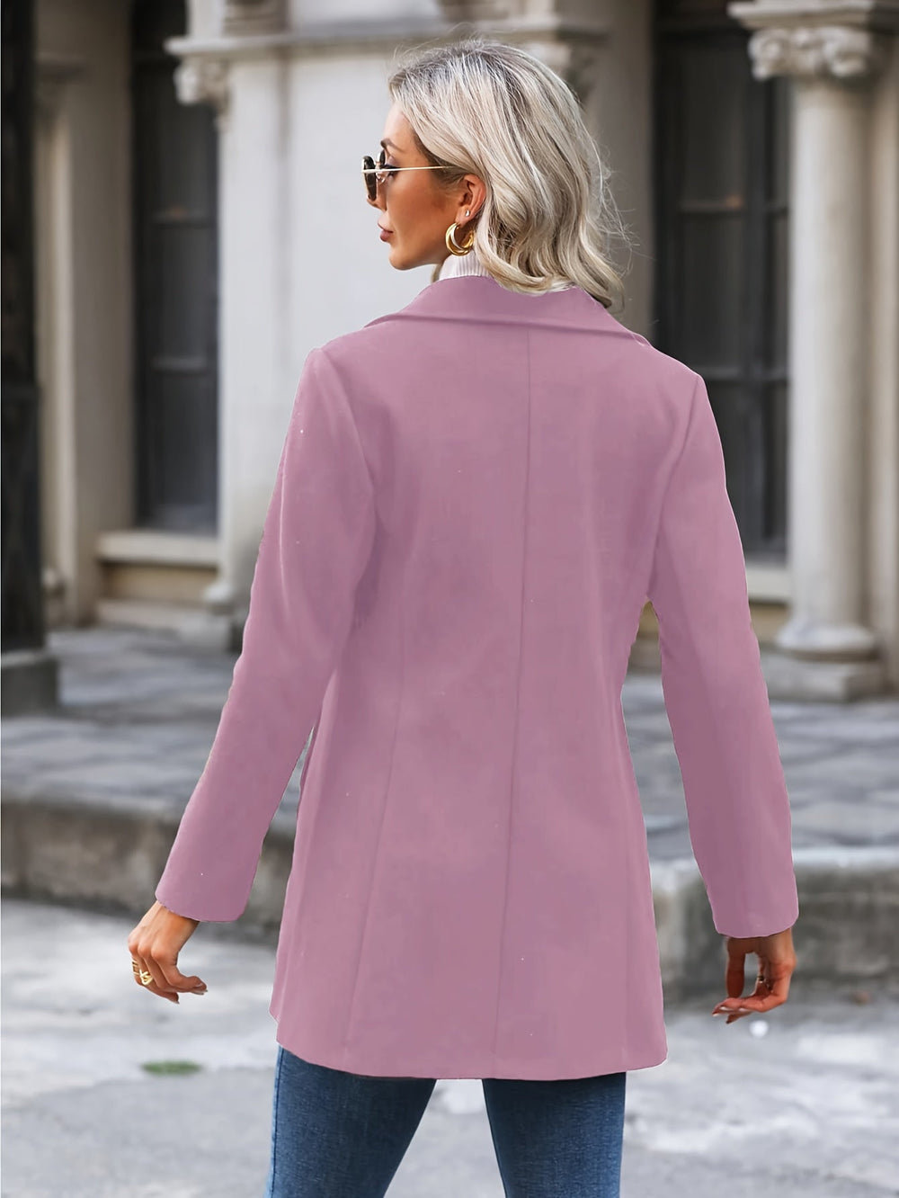 Livana | Dame Enkeltradet Frakke - Pink - Image 2