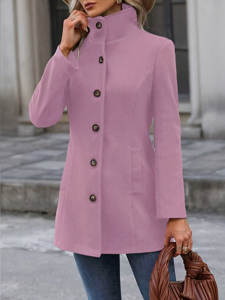 Livana | Dame Enkeltradet Frakke - Pink - Image 3