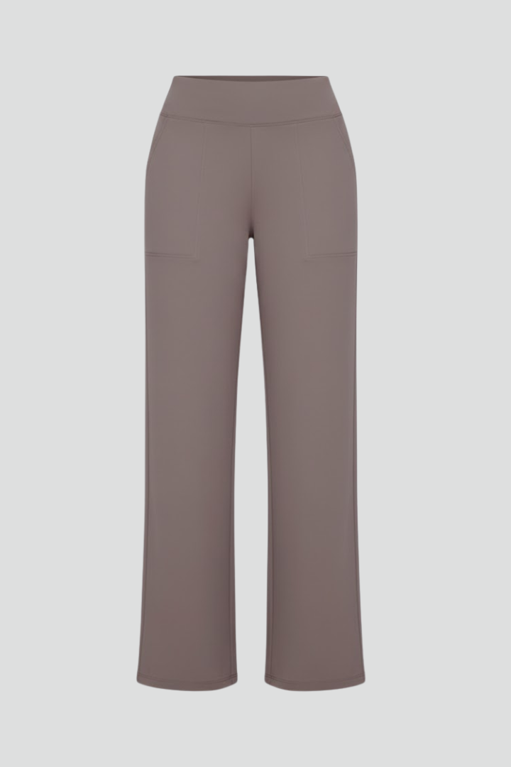 Molvaine | Dame bukser wide leg høj talje - Taupe - Image 1