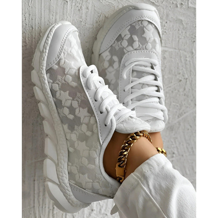 Nolvdis | Dame Chunky Sneakers med Blonde - White - Image 3