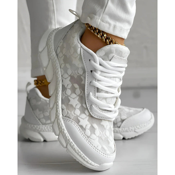 Nolvdis | Dame Chunky Sneakers med Blonde - White - Image 4