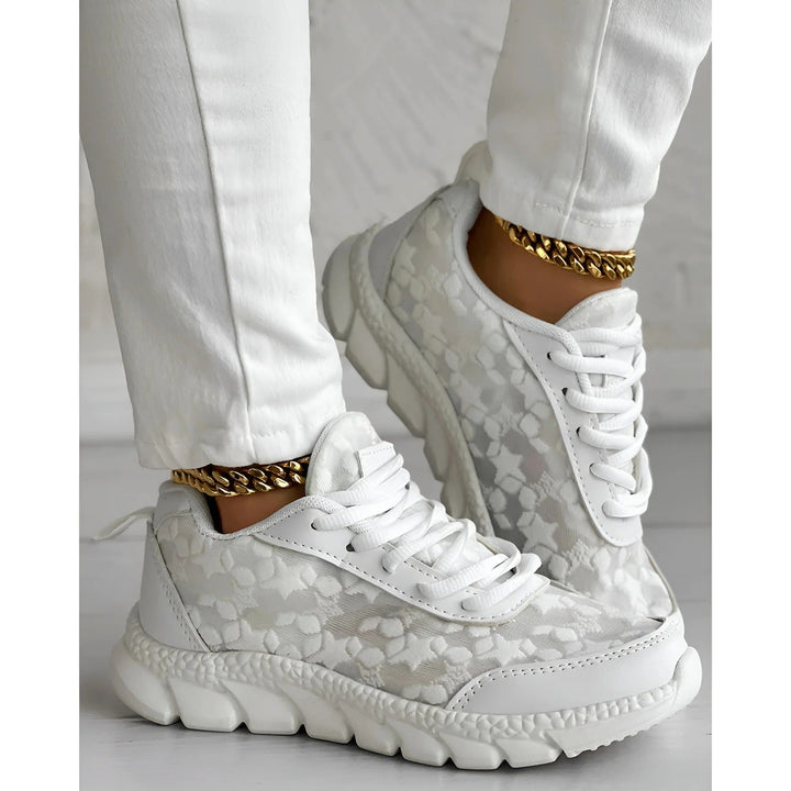 Nolvdis | Dame Chunky Sneakers med Blonde - White - Image 5