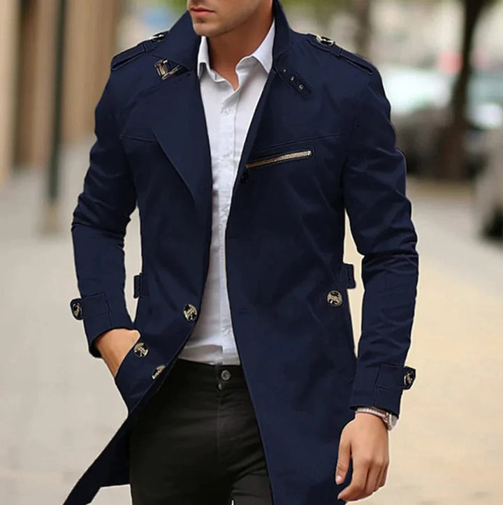 Ormand | Herre Trenchcoat Slim Fit Frakke - Beige - Image 2