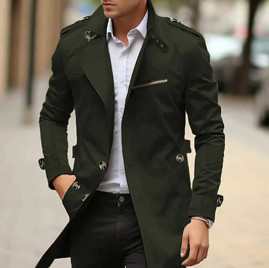 Ormand | Herre Trenchcoat Slim Fit Frakke - Beige - Image 3