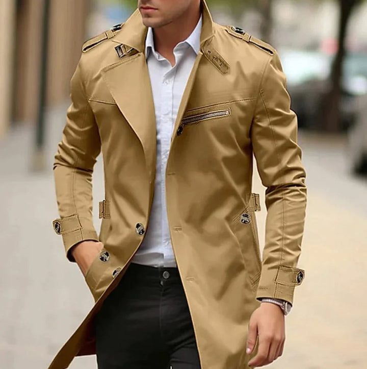 Ormand | Herre Trenchcoat Slim Fit Frakke - Beige - Image 5