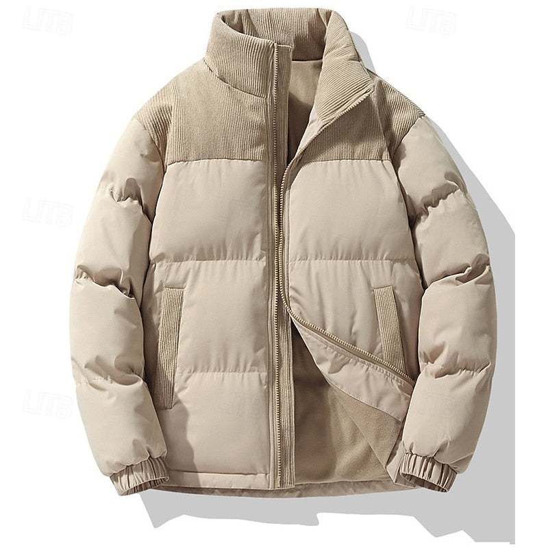 Osvald | Herre vinterjakke med stehkrave - Beige - Image 1