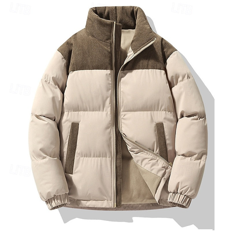 Osvald | Herre vinterjakke med stehkrave - Beige - Image 10