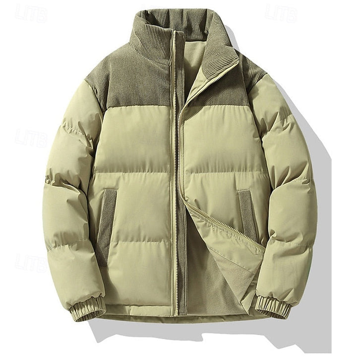 Osvald | Herre vinterjakke med stehkrave - Beige - Image 11