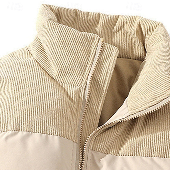 Osvald | Herre vinterjakke med stehkrave - Beige - Image 3