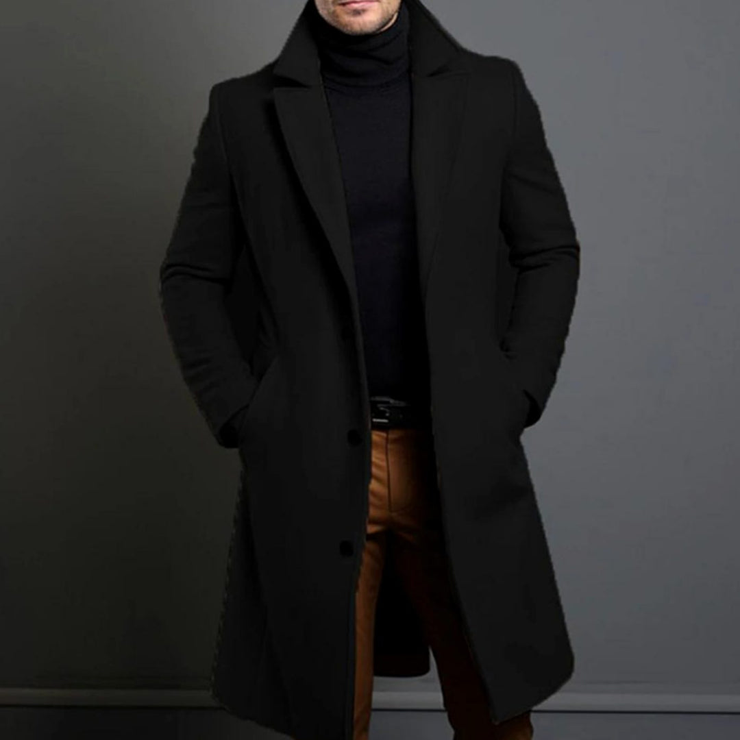 Oswin | Herre Slim-Fit Lang Uldfrakke - Image 1