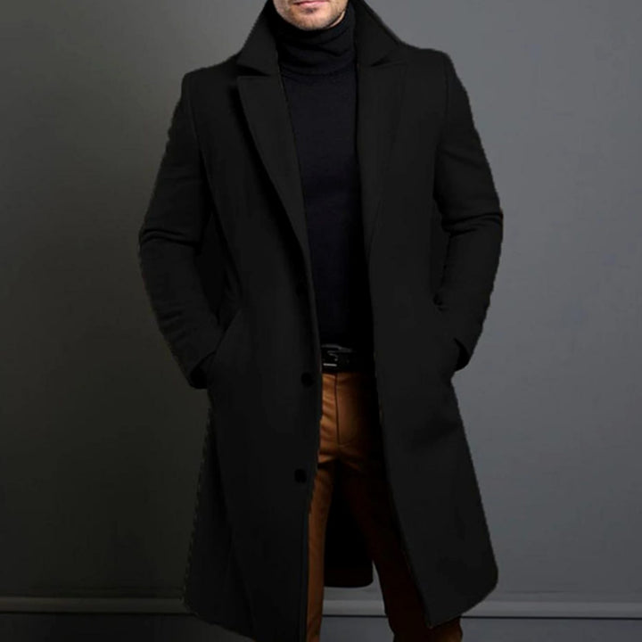 Oswin | Herre Slim-Fit Lang Uldfrakke - Image 1