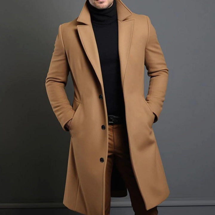 Oswin | Herre Slim-Fit Lang Uldfrakke - Image 2