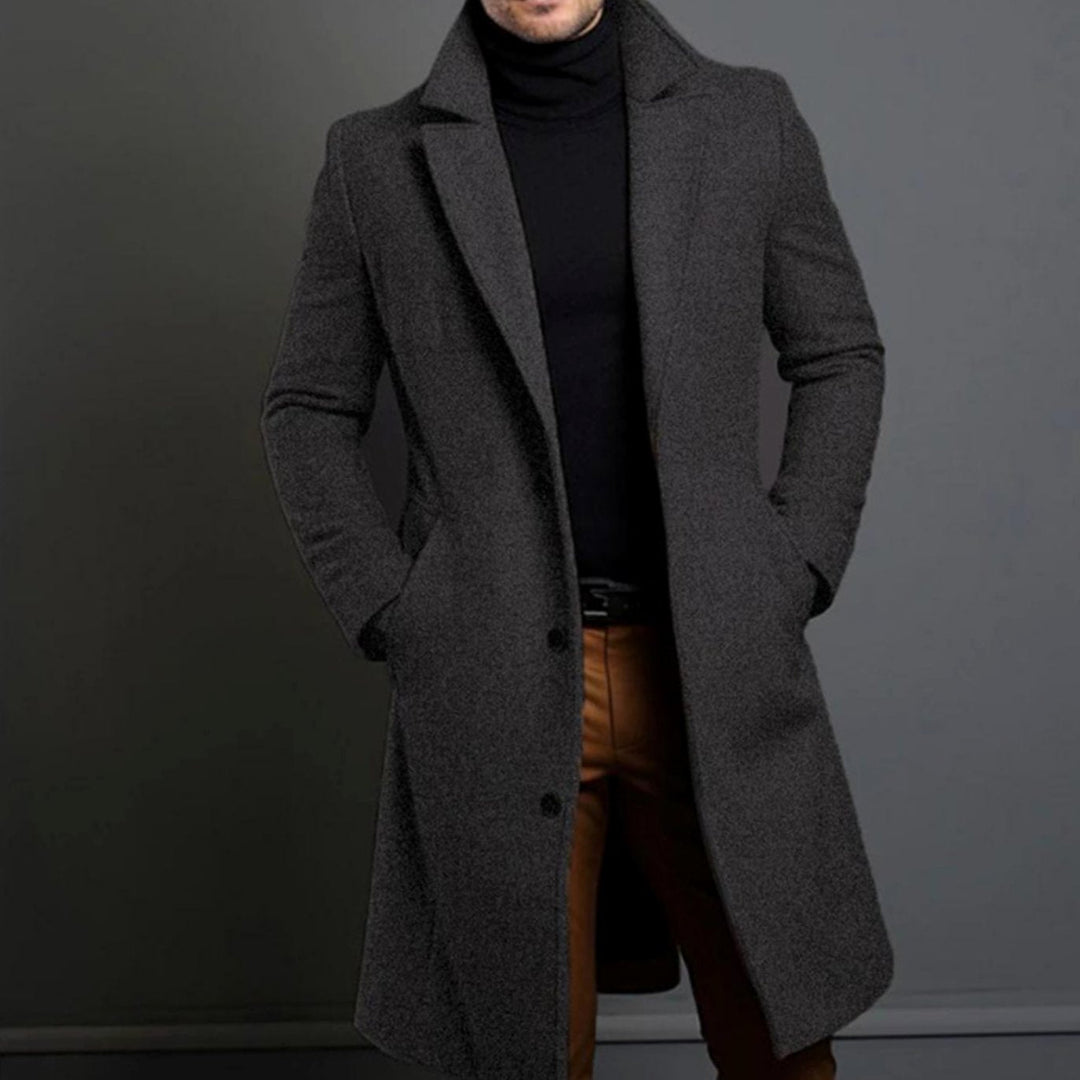Oswin | Herre Slim-Fit Lang Uldfrakke - Image 3
