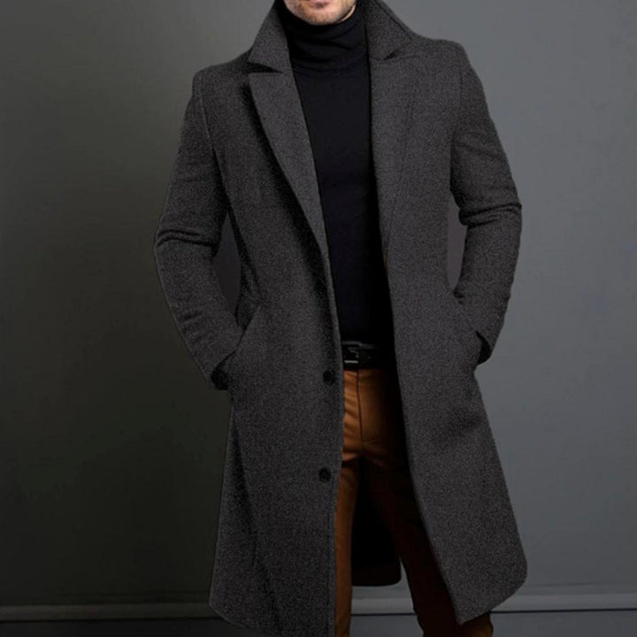Oswin | Herre Slim-Fit Lang Uldfrakke - Image 3