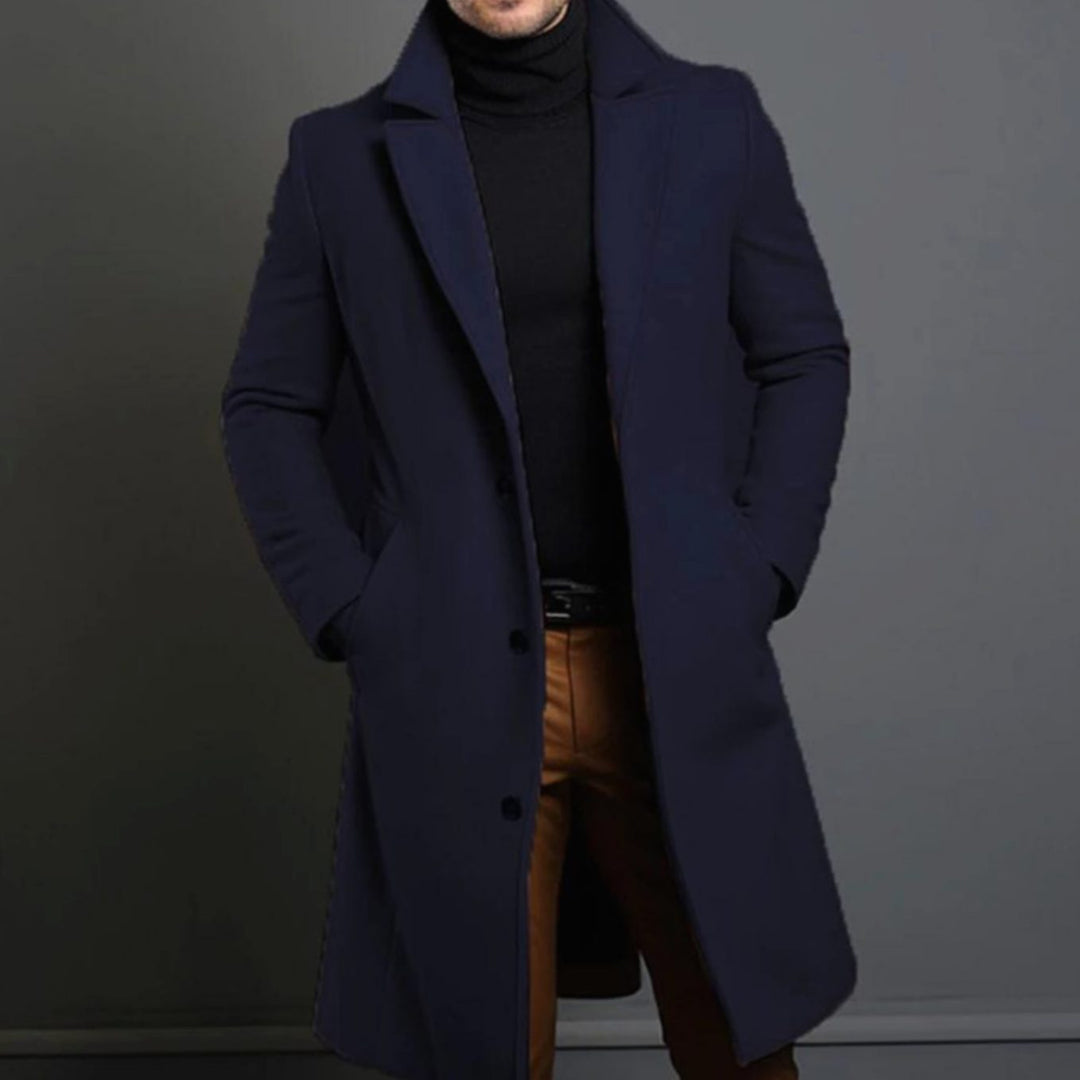 Oswin | Herre Slim-Fit Lang Uldfrakke - Image 4
