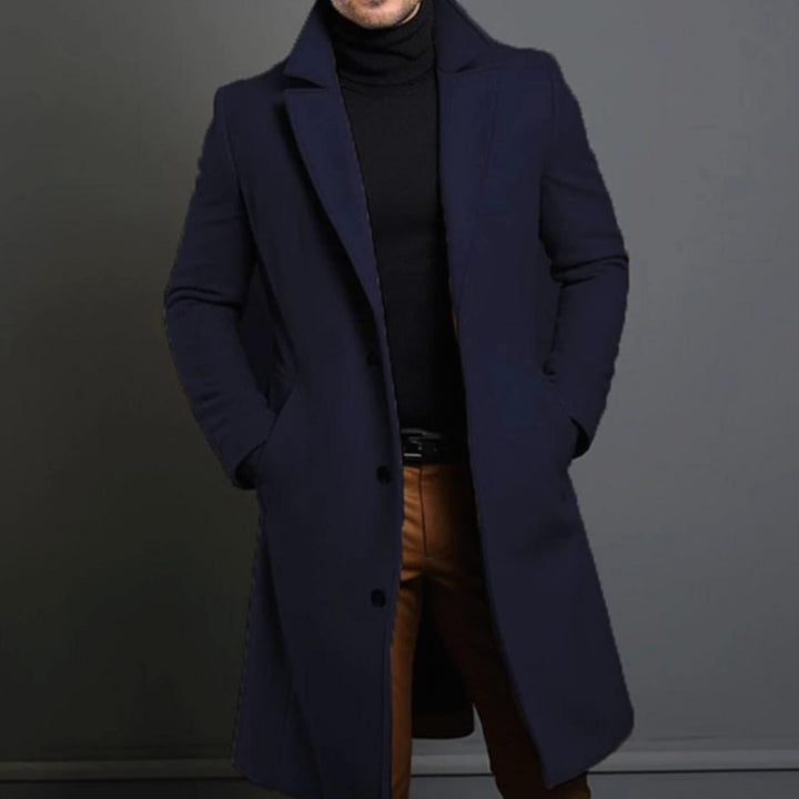 Oswin | Herre Slim-Fit Lang Uldfrakke - Image 4