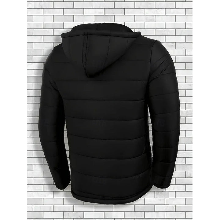 Ragnar | Herre Vinterjakke med Hætte Quiltet - Black - Image 3