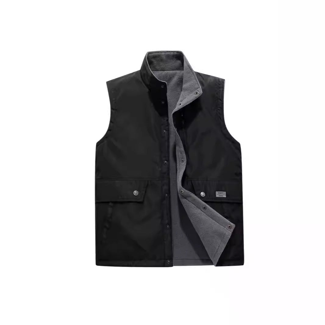 Rolvak | Herre fleecevest med vendbar inderforing - Black - Image 1