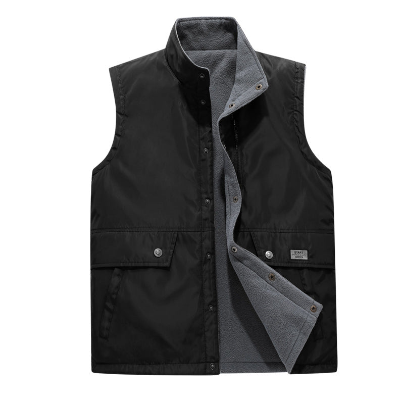 Rolvak | Herre fleecevest med vendbar inderforing - Black - Image 6