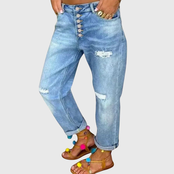 Rolvfrid | Dame Jeans Høj Talje Straight Leg - Light Blue - Image 1