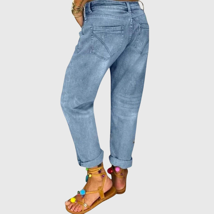 Rolvfrid | Dame Jeans Høj Talje Straight Leg - Light Blue - Image 3