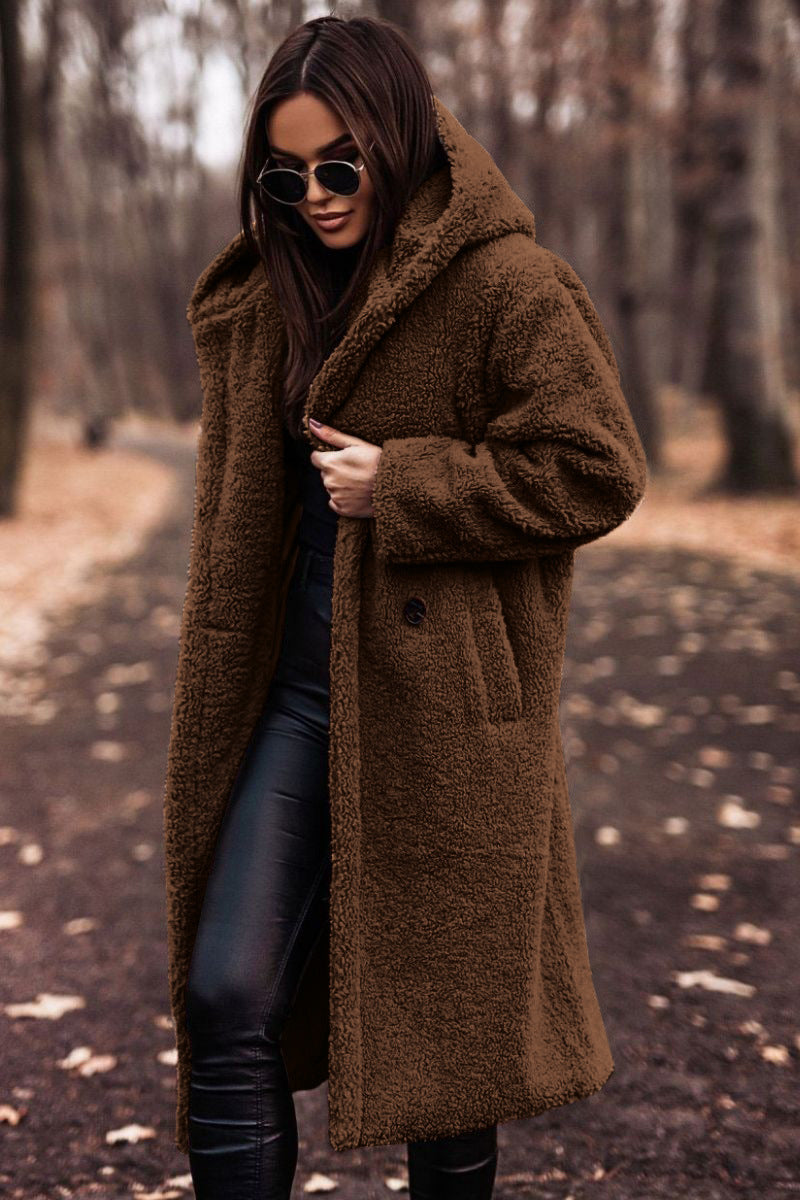 Selvborg | Dame Oversized Teddyfrakke Fleece - Beige - Image 4
