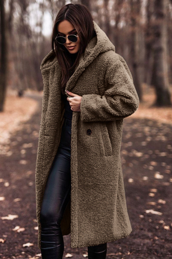Selvborg | Dame Oversized Teddyfrakke Fleece - Beige - Image 6