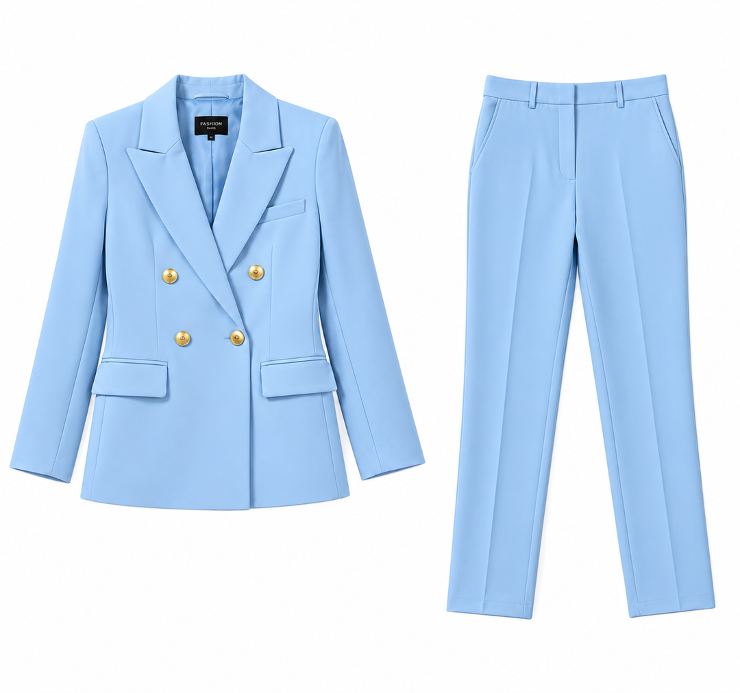 Selvhild | Dame Blazerjakke To-delt Sæt - Light Blue - Image 1