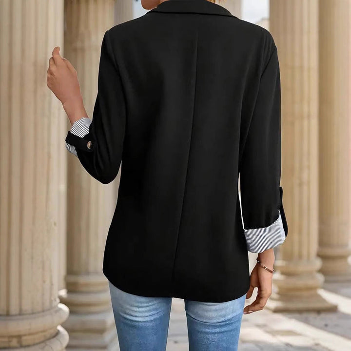 Selvika | Dame Blazer Jakke Åben Front - Navy - Image 6