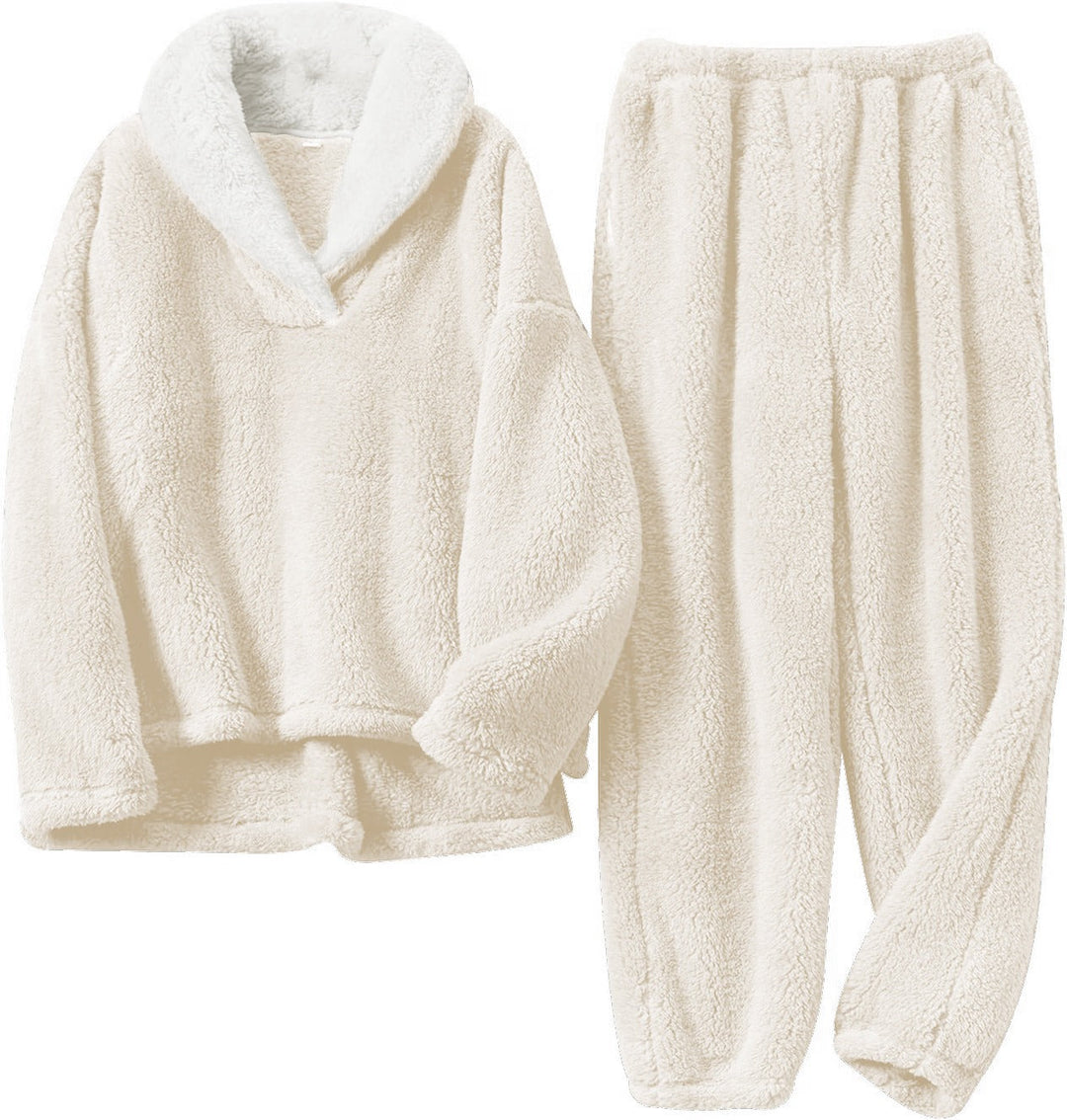 Selvrid | Dame Fleece Lounge Sæt med Hætte - Cream - Image 1