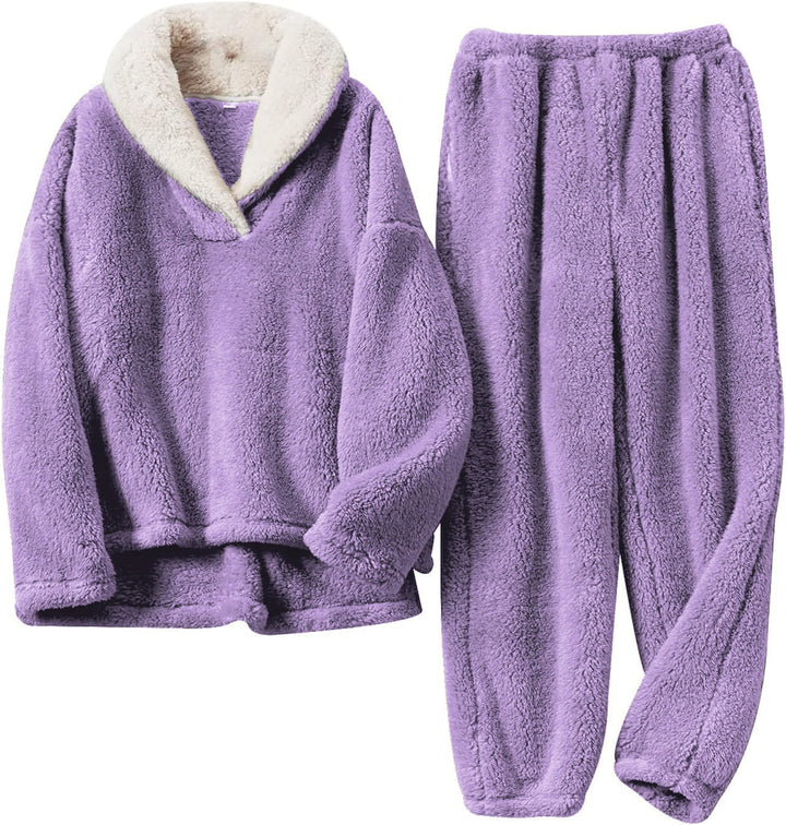 Selvrid | Dame Fleece Lounge Sæt med Hætte - Cream - Image 6