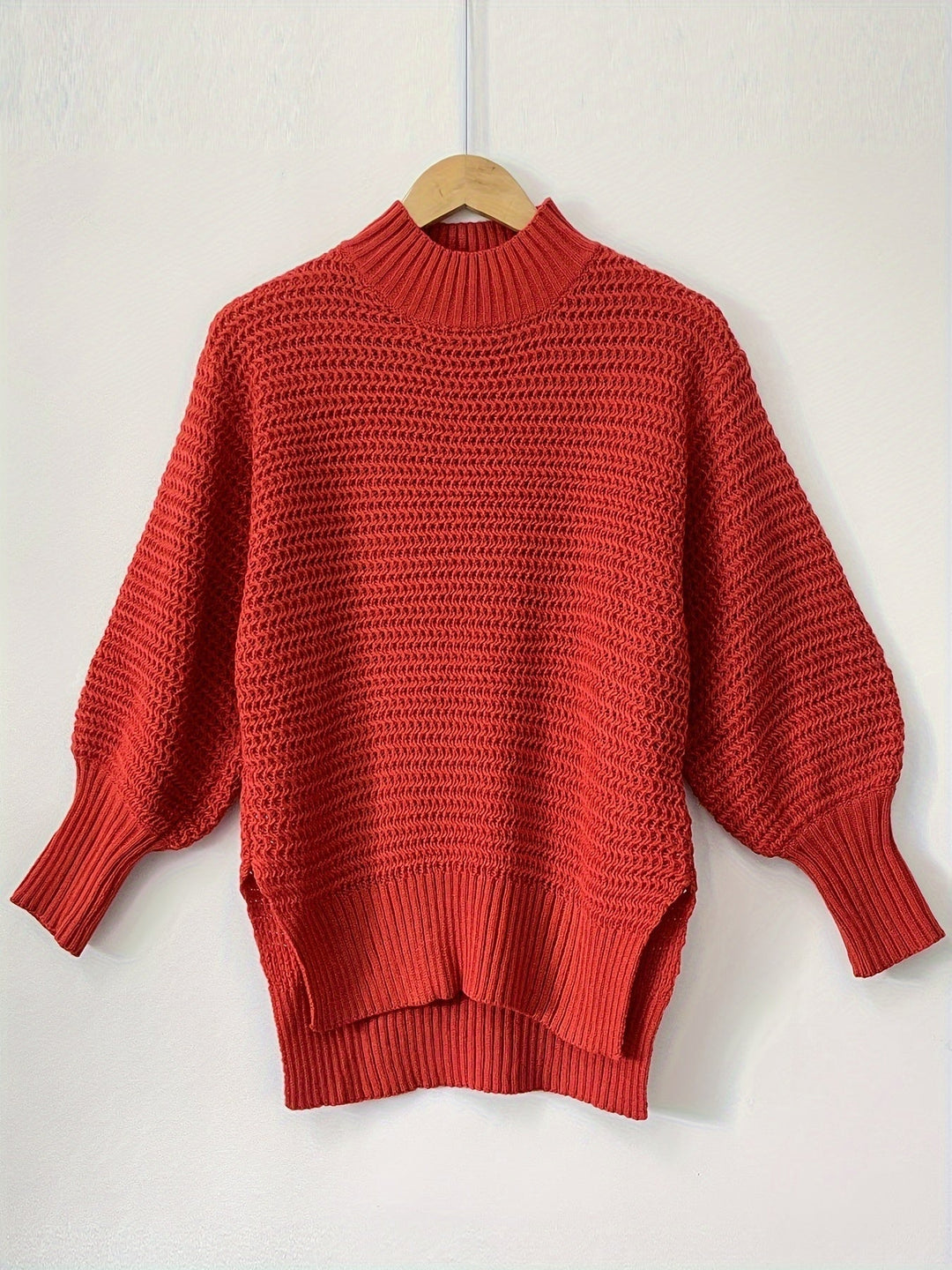 Solange | Dame Grov Strik Sweater Oversized - Red - Image 3